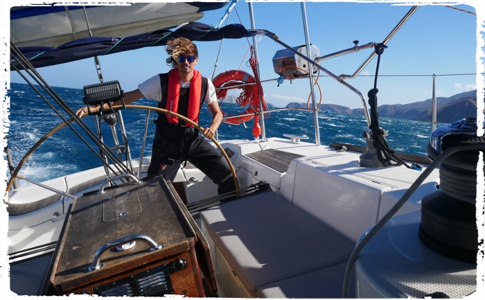 Sailing in 60 knots, luckily no high seas so we are blasting towards marina in Santa Marta!