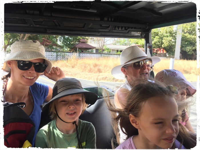 Our transportation in Contadora was a Golf cart…